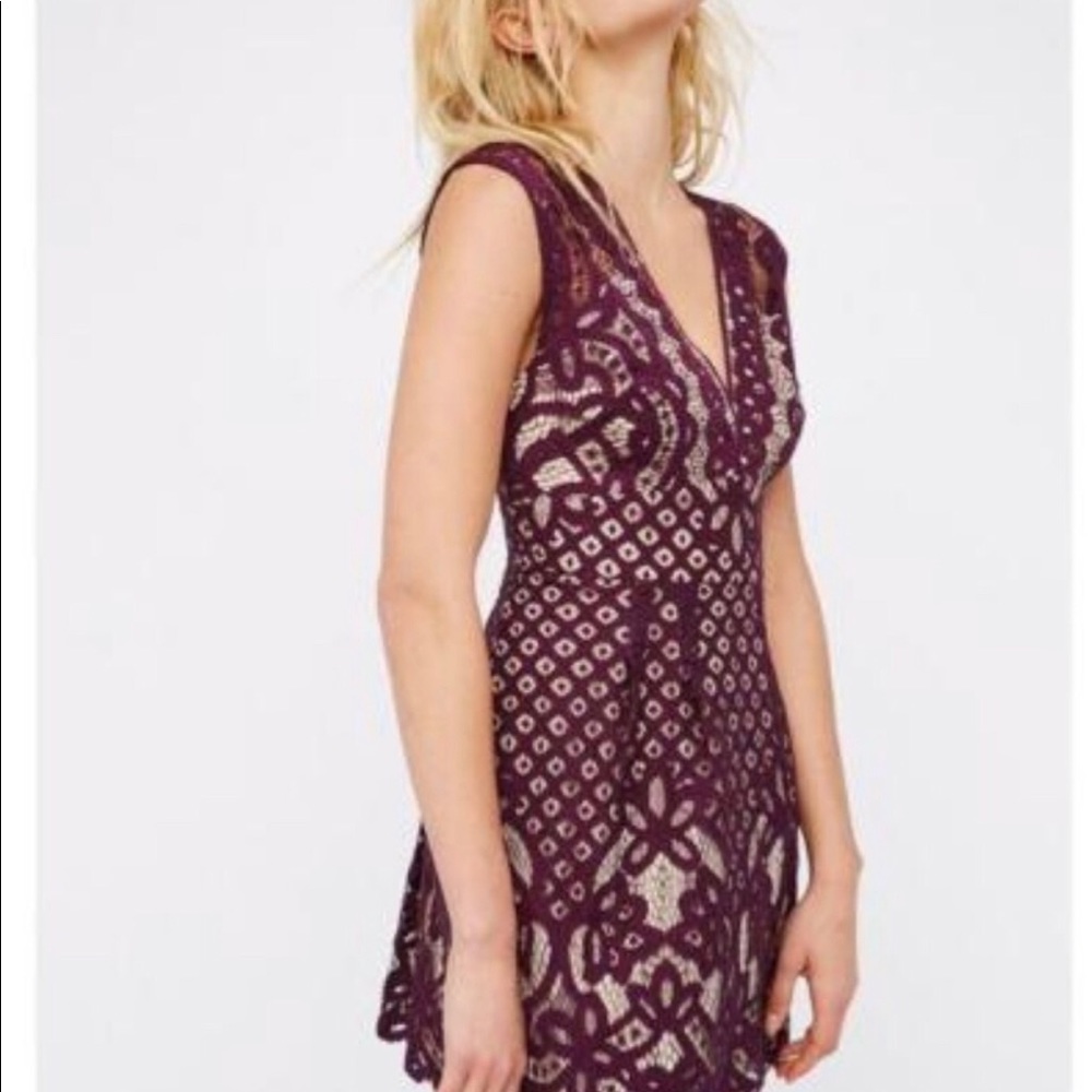 One Million Lovers Dress sz 0 burgundy Free People